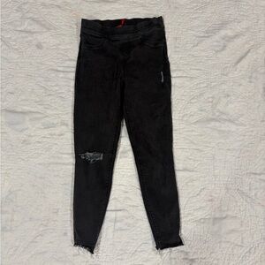 SPANX Black Distressed Skinny Jeans